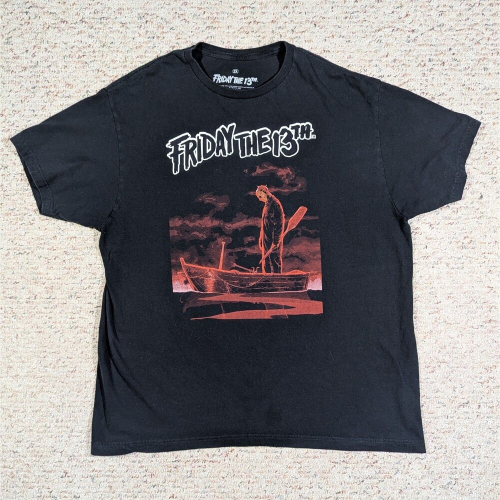 Friday The 13th T-Shirt Jason Vorhees Mens 2X Ripple Junction Black Horror Tee